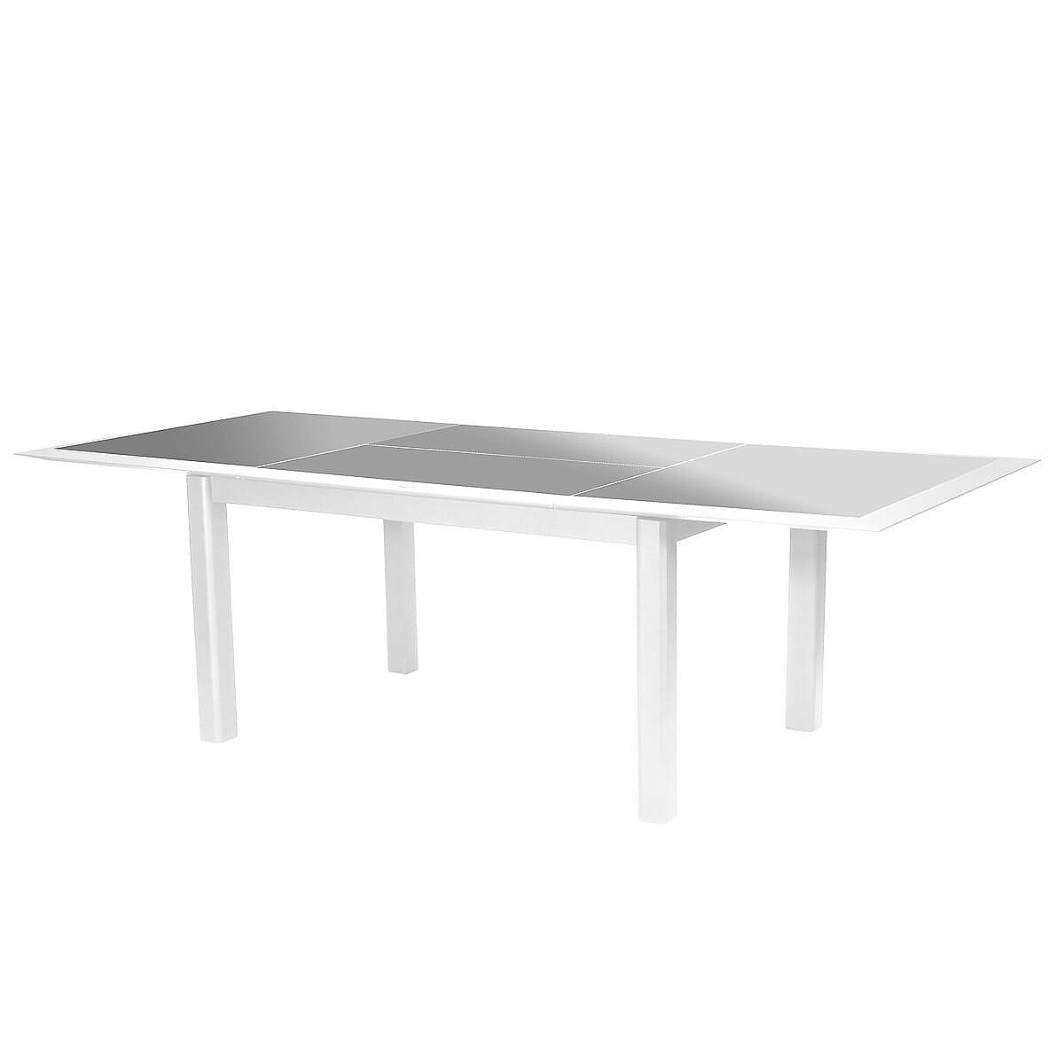 DEOKORK Hliníkový stůl VERMONT 160/254 cm (bílá)