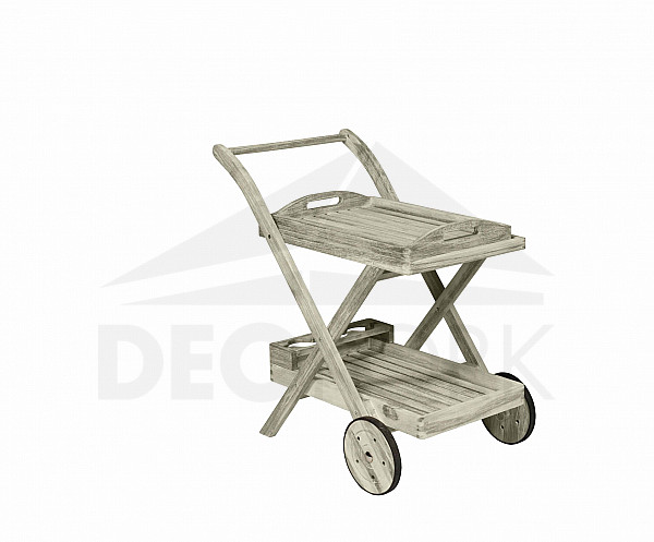 Zahradní servírovací vozík CHESTERFIELD (šedá patina)