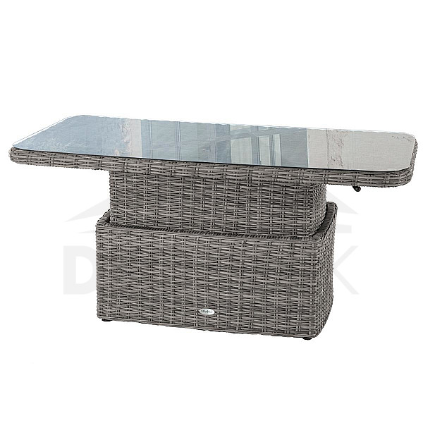 Ratanový stůl jídelní/odkládací BORNEO 150 x 80 cm (šedá)