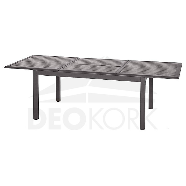 Hliníkový stůl RIMINI 160/154 x 100 cm (šedo-hnědá)
