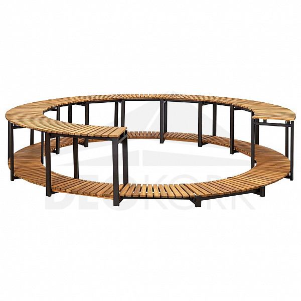 Set nábytku k mobilní vířivce kruhové (masivní tropické dřevo z akácie)
