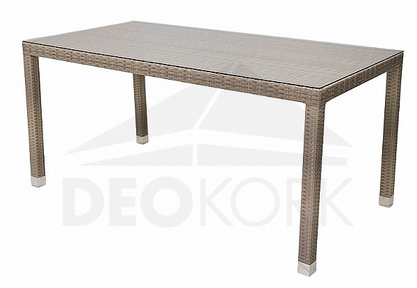Zahradní ratanový stůl NAPOLI 160x80 cm (šedo-béžová)