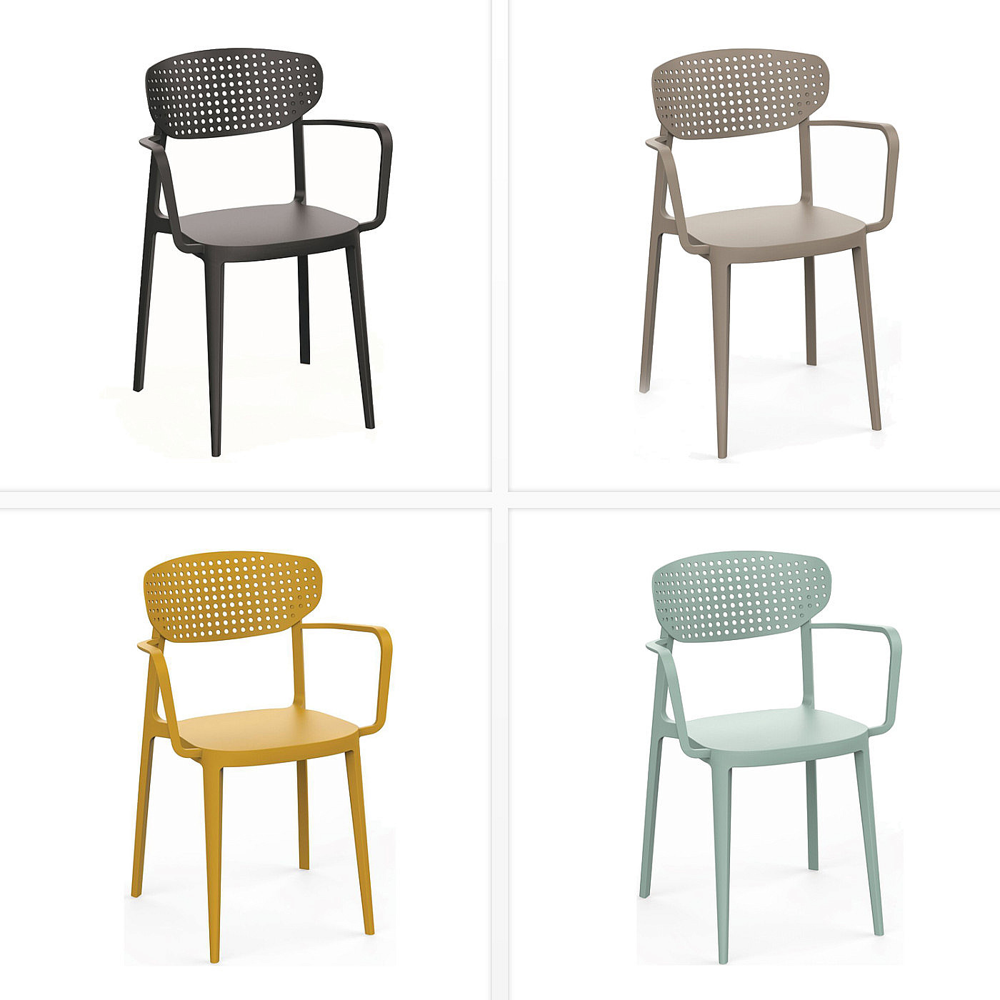 Plastová židle s područkami OSLO (různé barvy) žlutá