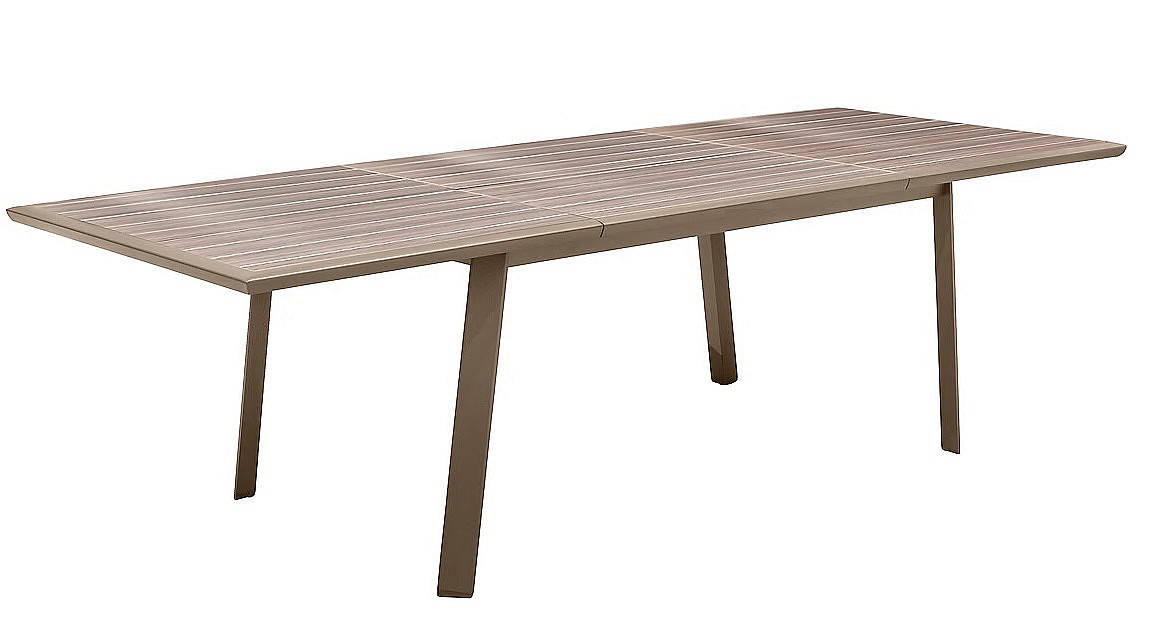 DEOKORK Hliníkový stůl ALORA 170/264x101 cm (šedo-hnědý)