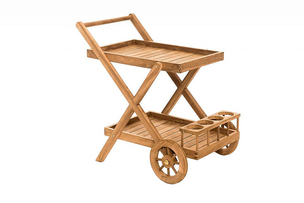 Levně DEOKORK Zahradní servírovací vozík teak MONTE