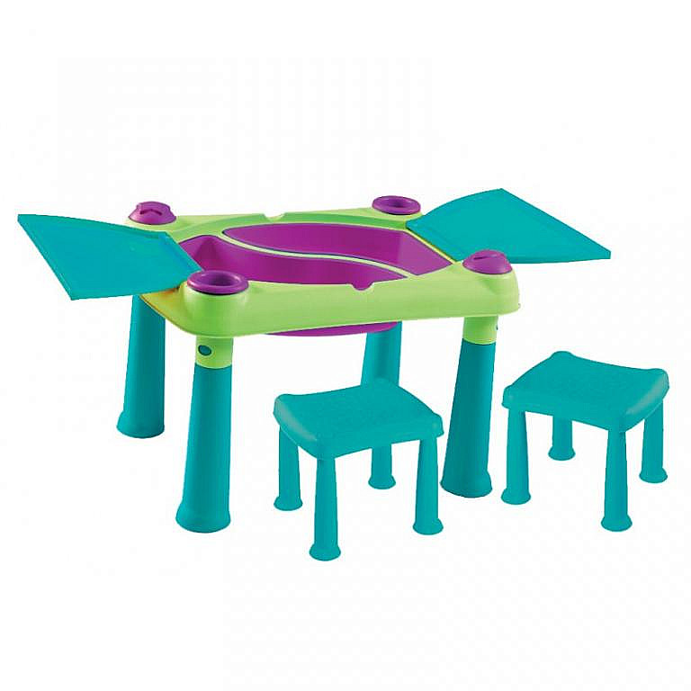 Dětský multifunkční stolek PLAY (modro-zelený)