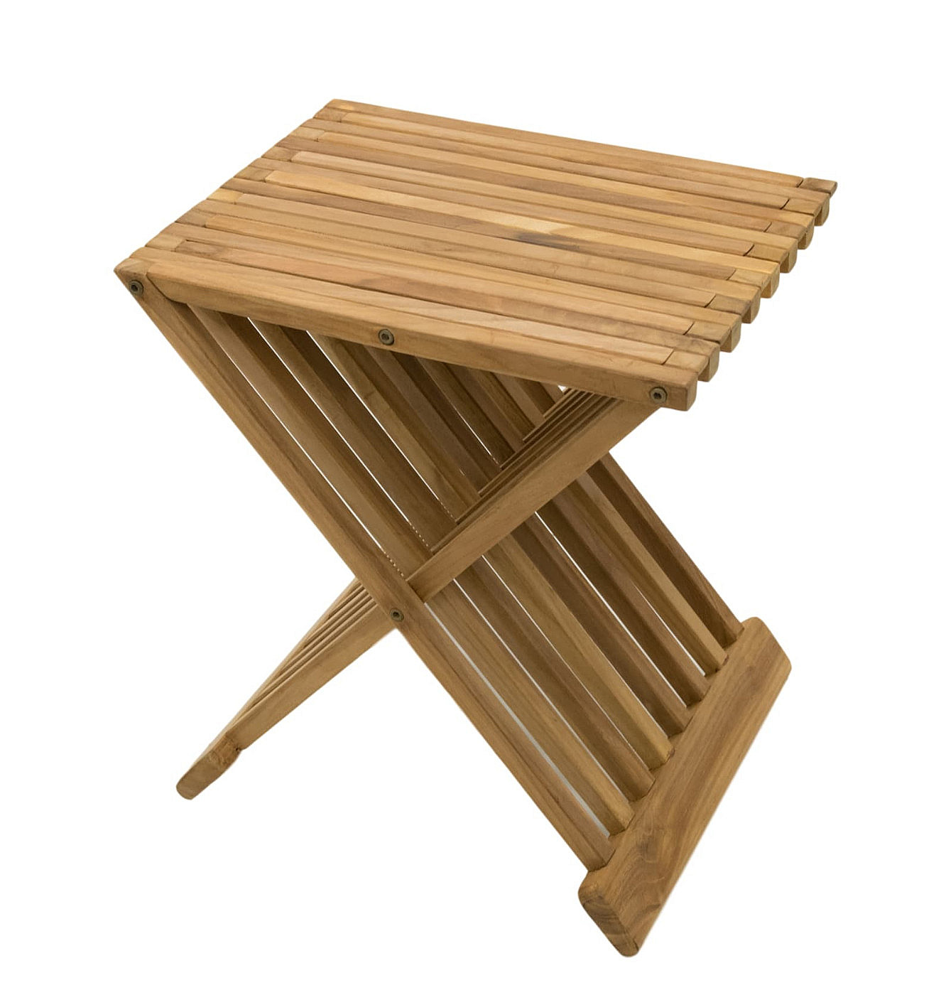 Levně DEOKORK Zahradní odkládací stolek FLOW (teak)