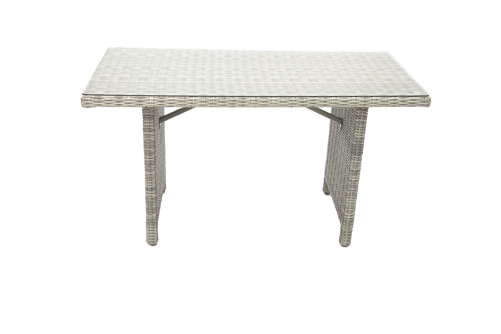 DEOKORK Ratanový stůl 140 x 80 cm SEVILLA (šedá)