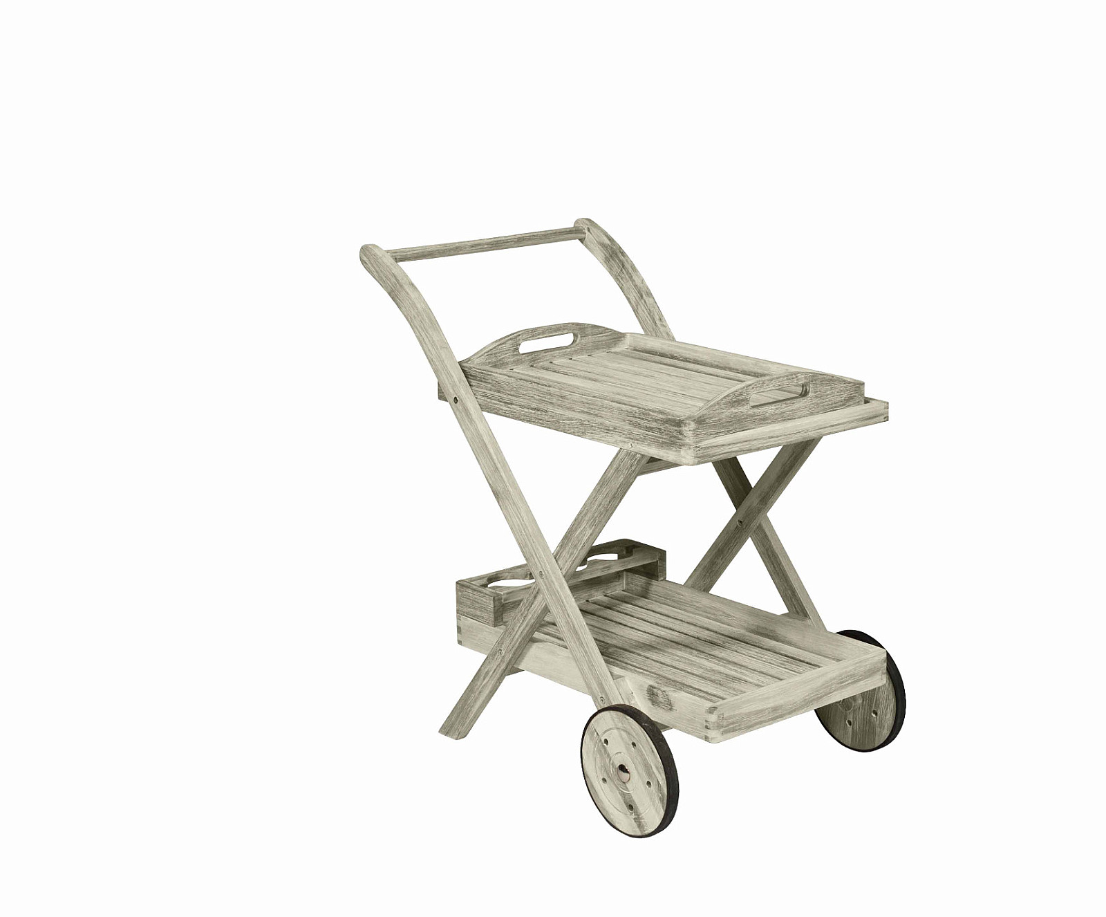 Levně DEOKORK Zahradní servírovací vozík CHESTERFIELD (šedá patina)