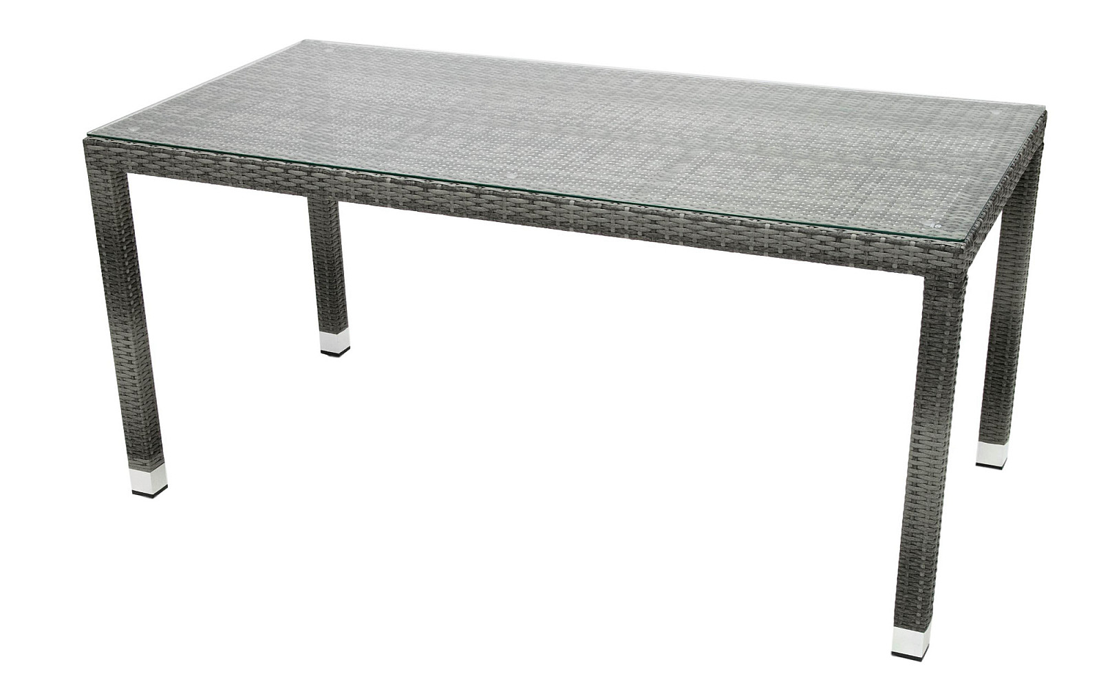 DEOKORK Zahradní ratanový stůl NAPOLI 160x80 cm (šedá)