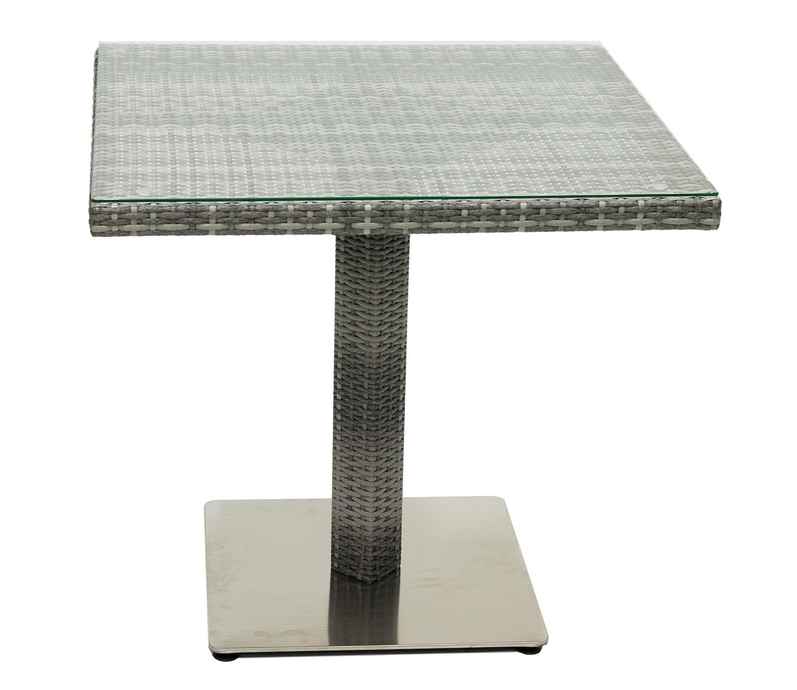 DEOKORK Zahradní ratanový stůl GINA 80x80 cm (šedá)