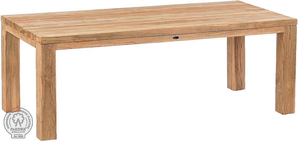 DEOKORK Zahradní masivní teakový stůl FLOSS RECYCLE (různé délky) 250x100 cm