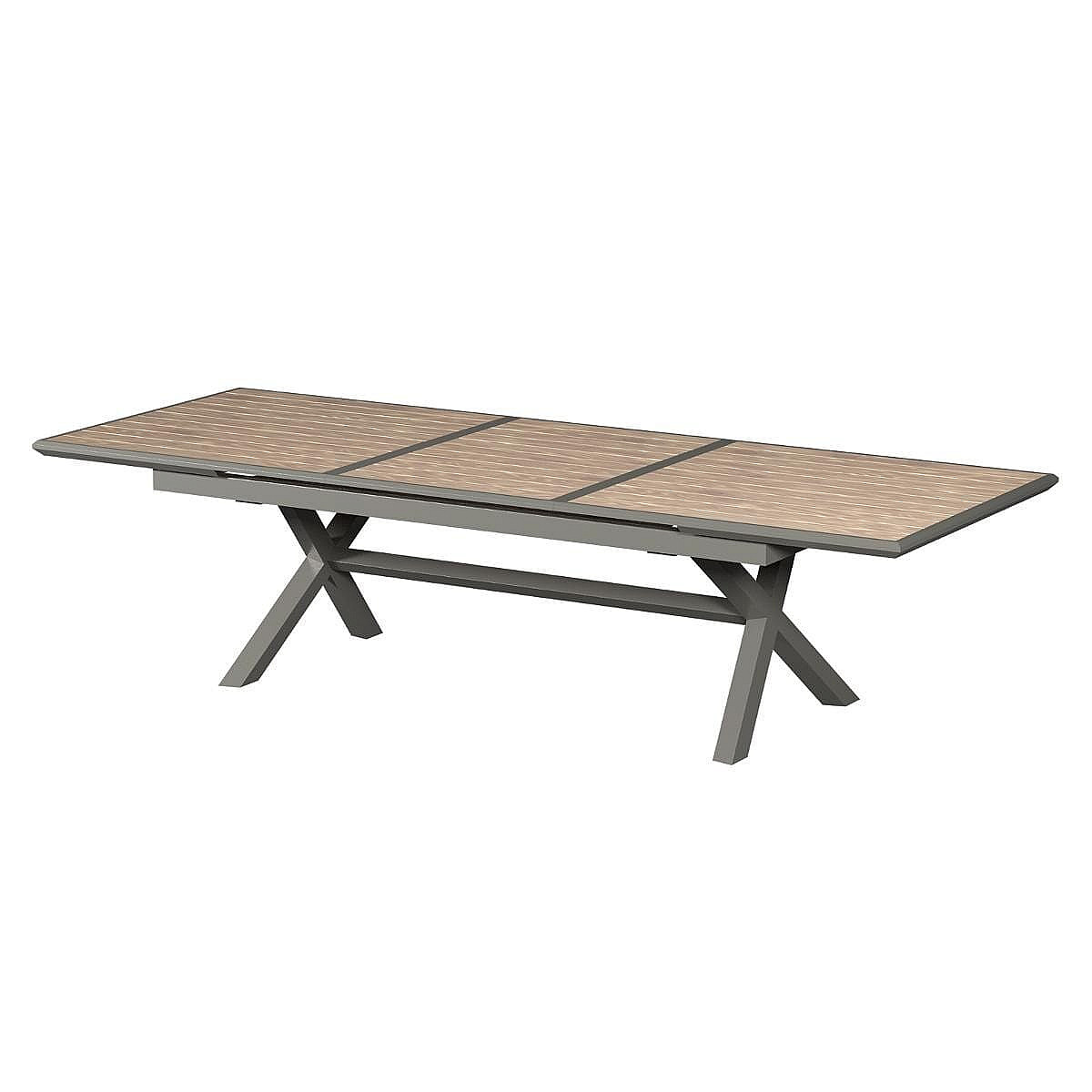 DEOKORK Hliníkový stůl VERONA 250/330 cm (šedo-hnědý/medová)