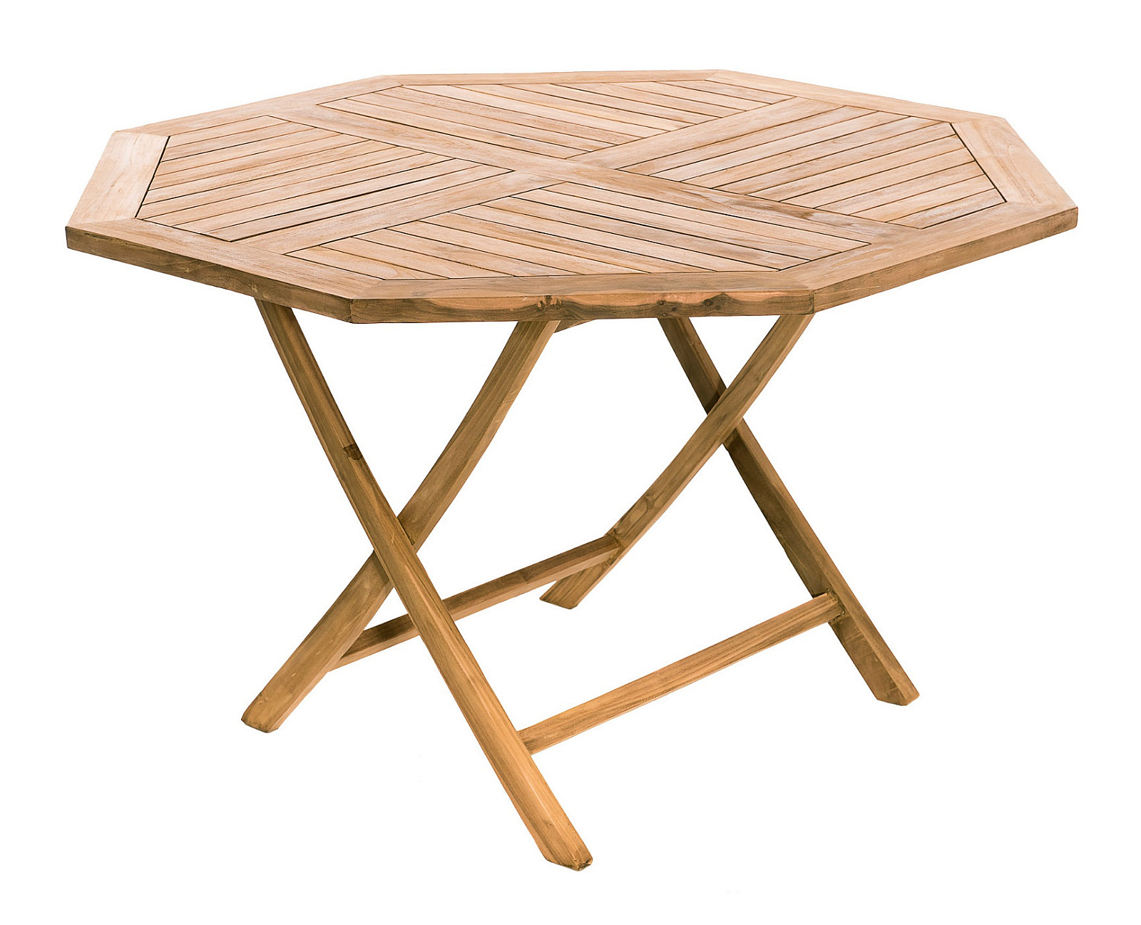 DEOKORK Zahradní skládací stůl osmiúhelník HAGEN ⌀ 120 cm (teak)