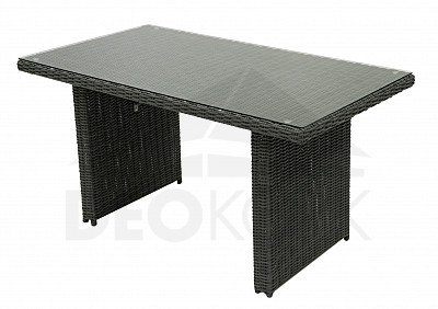 Ratanový stůl 140 x 80 cm SEVILLA (antracit)