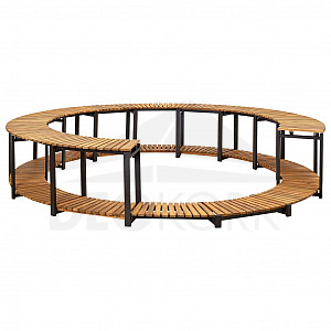 Set nábytku k mobilní vířivce kruhové (masivní tropické dřevo z akácie)