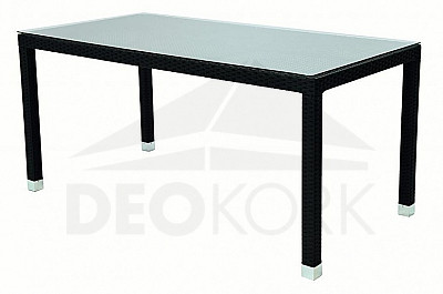 Zahradní ratanový stůl NAPOLI 160x80 cm (černá)