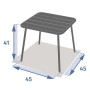 Hliníkový odkládací stolek CARMEN 45x45 cm (antracit)