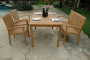 Zahradní pevný stůl obdelník HARMONY 150x90 cm (teak)