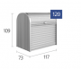 Mnohostranný účelový roletový box StoreMax  vel. 120 117 x 73 x 109 (stříbrná metalíza)