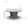 Ratanový stůl jídelní BORNEO LUXURY průměr 160 cm (šedá)