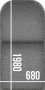 Ratanová lehátko polohovatelné vč. polstrování 198 x 68 cm BORNEO LUXURY (šedá)