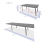 Hliníkový stůl NOVARA 170/264 cm (bílá)