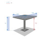 Hliníkový stůl CAPRI 70x70 cm (antracit)